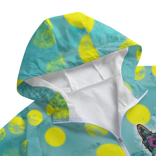 Regenjacke it Hundemotiv Eddy Detailauschnitt Kapuze